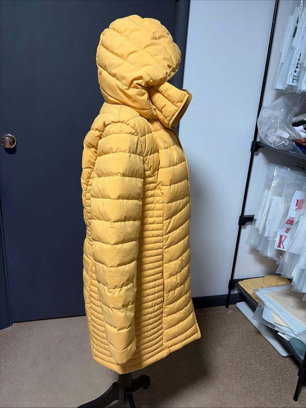 Dkny Women's Quilted Hooded Puffer Coat in Yellow - Picture 4 of 9